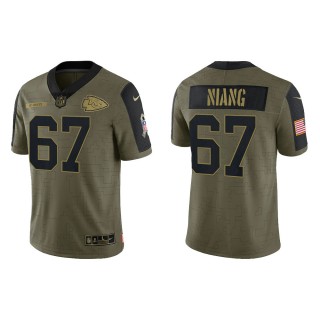 Men's Lucas Niang Kansas City Chiefs Olive 2021 Salute To Service Limited Jersey