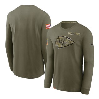 2021 Salute To Service Chiefs Olive Performance Long Sleeve T-Shirt