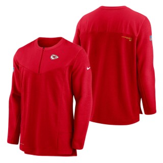 Kansas City Chiefs Nike Red Sideline Half-Zip UV Performance Jacket
