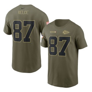 2021 Salute To Service Chiefs Travis Kelce Camo Name & Number T-Shirt