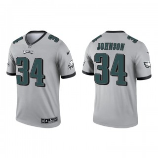 Kerryon Johnson Silver 2021 Inverted Legend Eagles Jersey
