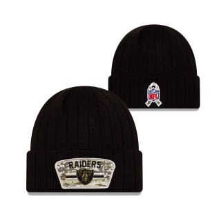 2021 Salute To Service Raiders Black Cuffed Knit Hat