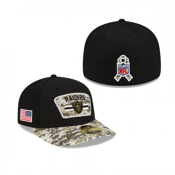 2021 Salute To Service Raiders Black Camo Low Profile 59FIFTY Fitted Hat