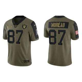 Men's Foster Moreau Las Vegas Raiders Olive 2021 Salute To Service Limited Jersey