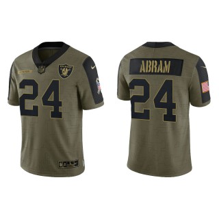 Men's Johnathan Abram Las Vegas Raiders Olive 2021 Salute To Service Limited Jersey