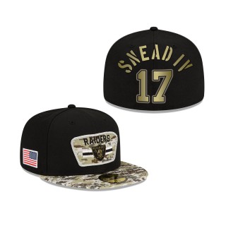 Men's Willie Snead IV Las Vegas Raiders Black Camo 2021 Salute To Service 59FIFTY Fitted Hat