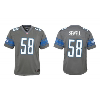 Youth Penei Sewell Detroit Lions Steel Color Rush Game Jersey