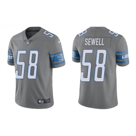 Men's Penei Sewell Detroit Lions Steel Color Rush Limited Jersey