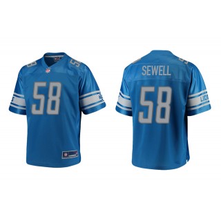 Men's Penei Sewell Detroit Lions Blue Pro Line Jersey