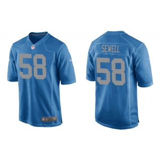 Men's Penei Sewell Detroit Lions Blue Throwback Game Jersey