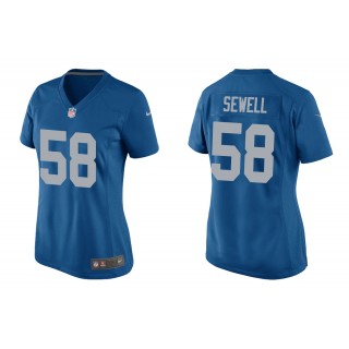 Women's Penei Sewell Detroit Lions Blue Throwback Game Jersey