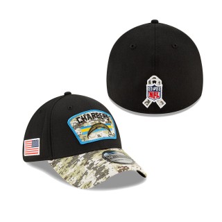 2021 Salute To Service Chargers Black Camo 39THIRTY Flex Hat