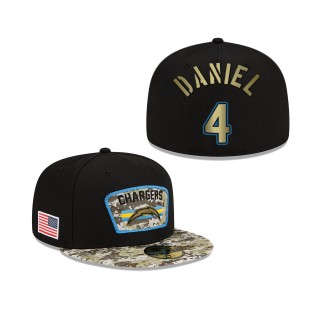 Men's Chase Daniel Los Angeles Chargers Black Camo 2021 Salute To Service 59FIFTY Fitted Hat