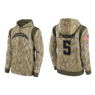 Men's Josh Palmer Los Angeles Chargers Camo 2021 Salute To Service Therma Hoodie