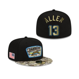 Men's Keenan Allen Los Angeles Chargers Black Camo 2021 Salute To Service 59FIFTY Fitted Hat