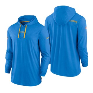 Los Angeles Chargers Powder Blue Sideline Performance Hoodie T-Shirt