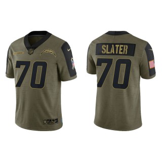 Men's Rashawn Slater Los Angeles Chargers Olive 2021 Salute To Service Limited Jersey