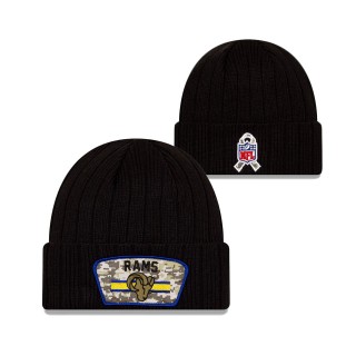 2021 Salute To Service Rams Black Cuffed Knit Hat