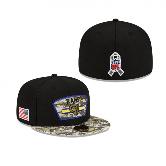2021 Salute To Service Rams Black Camo 59FIFTY Fitted Hat