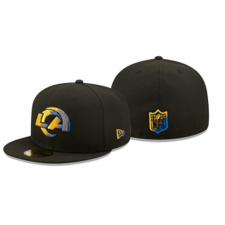 Los Angeles Rams Black Logo Color Dim 59FIFTY Hat
