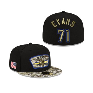 Men's Bobby Evans Los Angeles Rams Black Camo 2021 Salute To Service 59FIFTY Fitted Hat