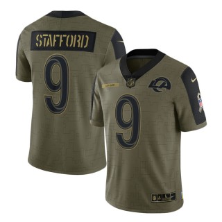 2021 Salute To Service Rams Matthew Stafford Olive Limited Player Jersey