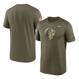2021 Salute To Service Rams Olive Legend Performance T-Shirt
