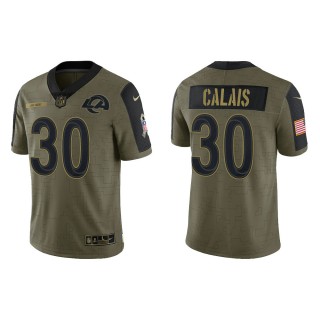 Men's Raymond Calais Los Angeles Rams Olive 2021 Salute To Service Limited Jersey