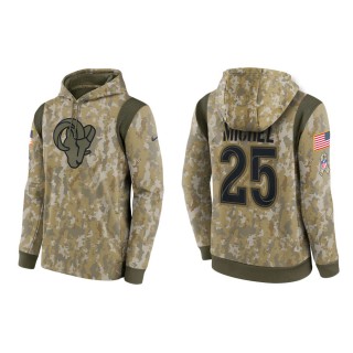 Men's Sony Michel Los Angeles Rams Camo 2021 Salute To Service Therma Hoodie