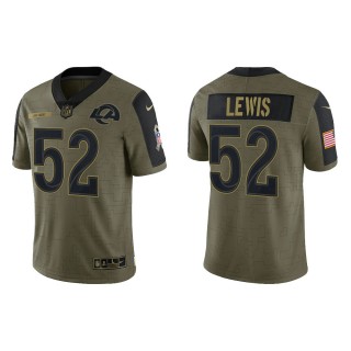 Men's Terrell Lewis Los Angeles Rams Olive 2021 Salute To Service Limited Jersey