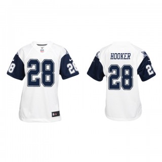 Malik Hooker White Color Rush Game Cowboys Youth Jersey