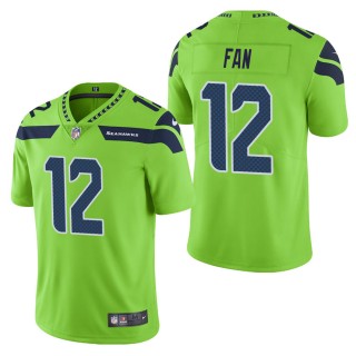 Men's Seattle Seahawks 12th Fan Green Color Rush Limited Jersey