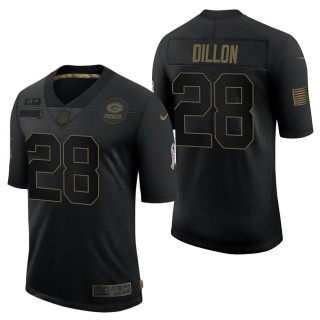 Men's Green Bay Packers A.J. Dillon Black Salute to Service Jersey