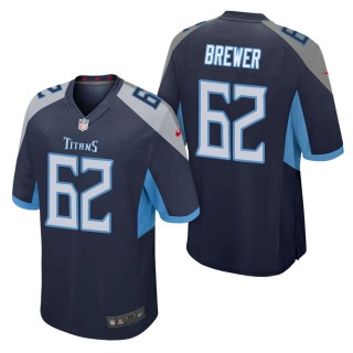 Men's Tennessee Titans Aaron Brewer Navy Game Jersey
