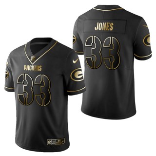 Men's Green Bay Packers Aaron Jones Black Golden Edition Jersey