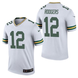 Men's Green Bay Packers Aaron Rodgers White Color Rush Legend Jersey