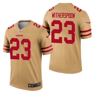 Men's San Francisco 49ers Ahkello Witherspoon Gold Inverted Legend Jersey