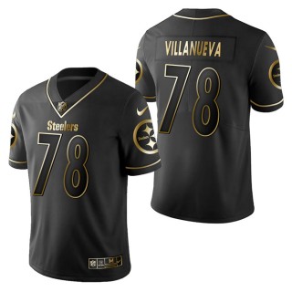 Men's Pittsburgh Steelers Alejandro Villanueva Black Golden Edition Jersey