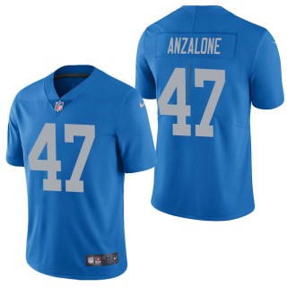 Men's Detroit Lions Alex Anzalone Blue Vapor Limited Jersey