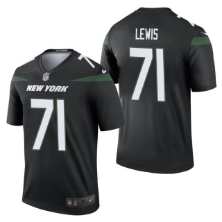Men's New York Jets Alex Lewis Black Color Rush Legend Jersey