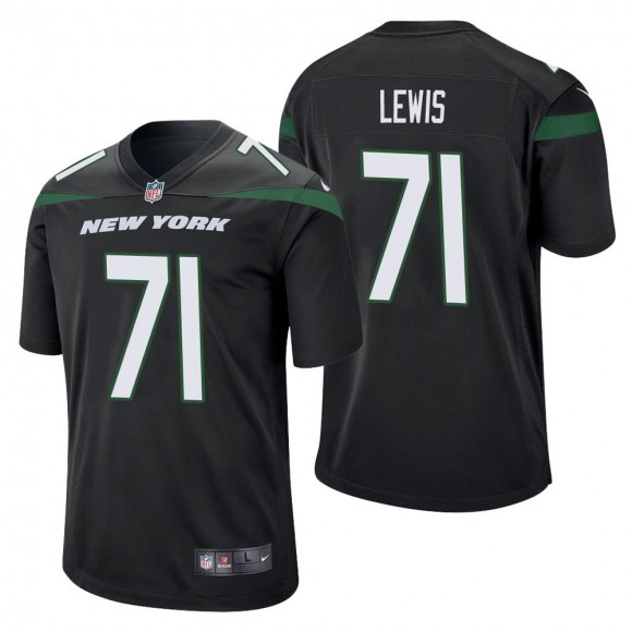 Men's New York Jets Alex Lewis Black Game Jersey