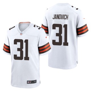 Men's Cleveland Browns Andy Janovich White Game Jersey
