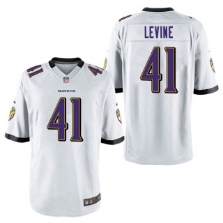 Men's Baltimore Ravens Anthony Levine White Game Jersey