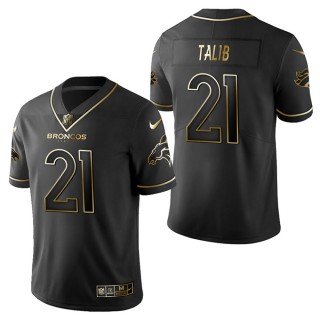 Men's Denver Broncos Aqib Talib Black Golden Edition Jersey