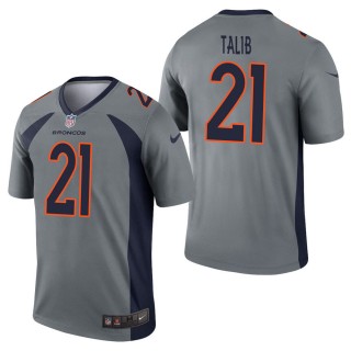 Men's Denver Broncos Aqib Talib Gray Inverted Legend Jersey