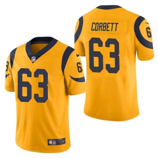 Men's Los Angeles Rams Austin Corbett Gold Color Rush Limited Jersey
