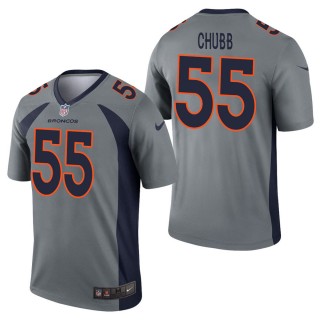 Men's Denver Broncos Bradley Chubb Gray Inverted Legend Jersey