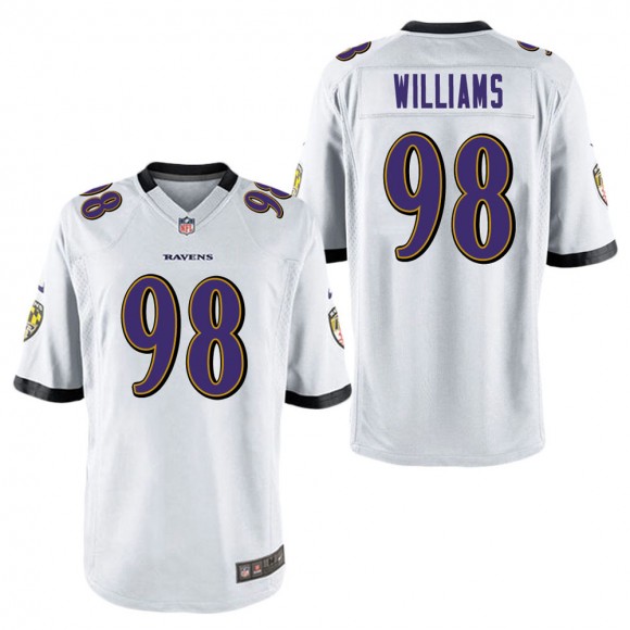 Men's Baltimore Ravens Brandon Williams White Game Jersey