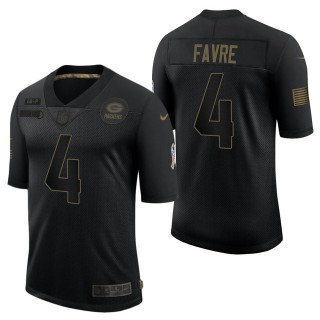 Men's Green Bay Packers Brett Favre Black Salute to Service Jersey