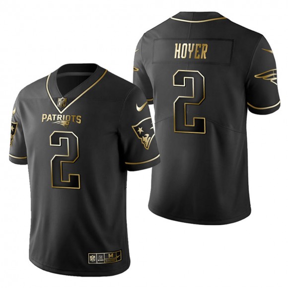 Men's New England Patriots Brian Hoyer Black Golden Edition Jersey
